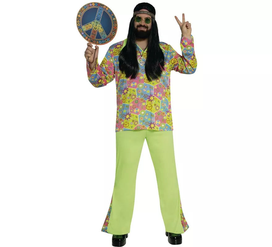 Translation missing: it.Disfraz de Hippie Flower Power para hombre