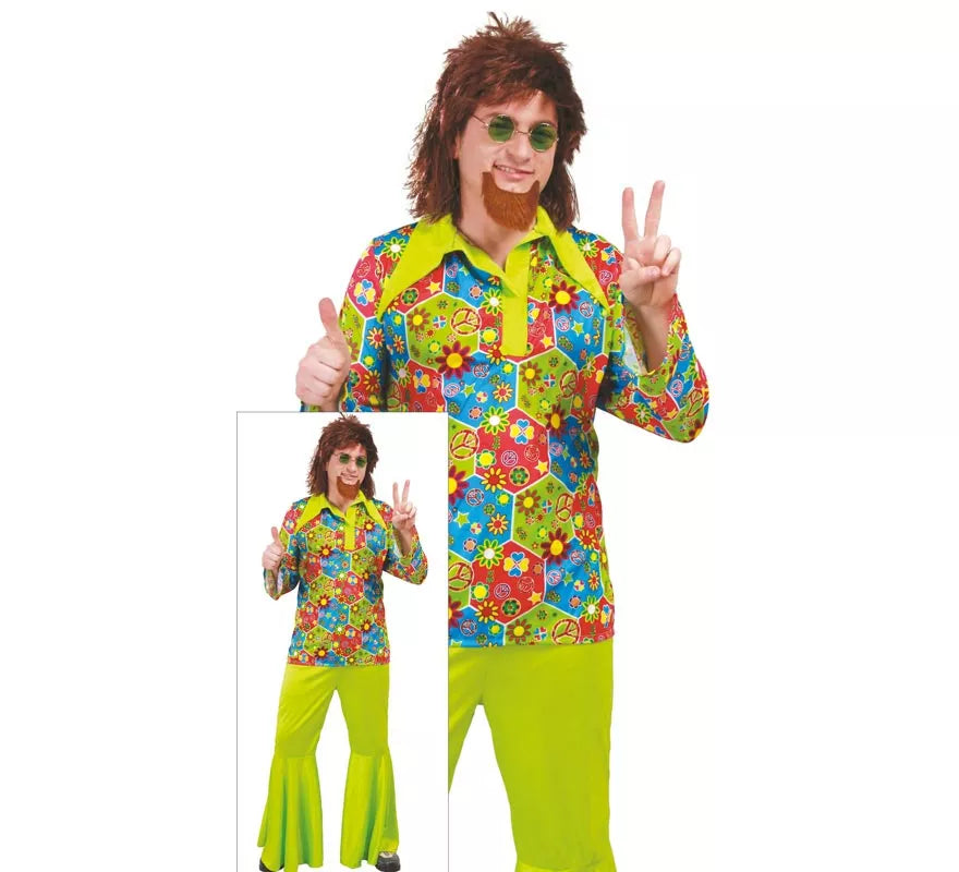 Translation missing: it.Disfraz de Hippie Flower Power para hombre