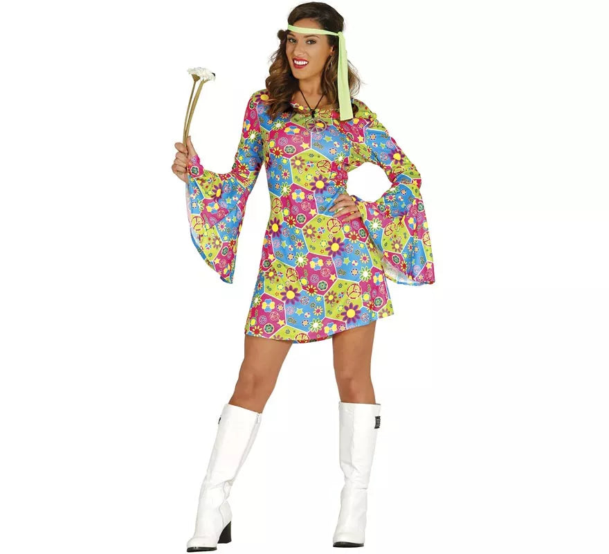 Translation missing: it.Disfraz de Hippie Flower Power para mujer