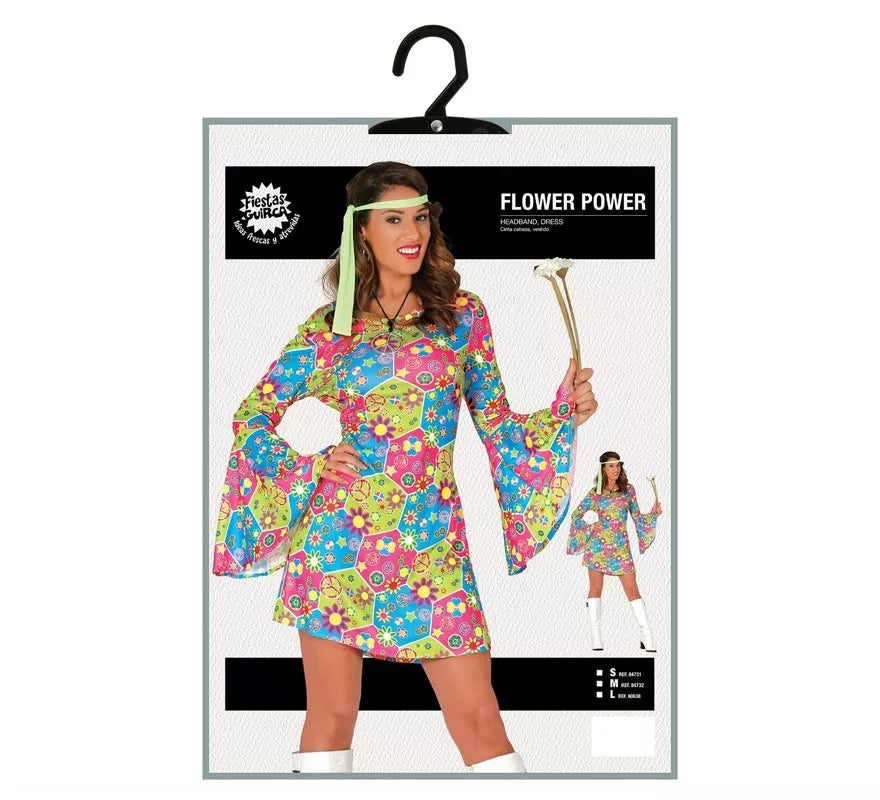 Translation missing: es.Disfraz de Hippie Flower Power para mujer