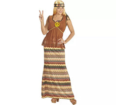 Costume da hippie a righe colorate per donna