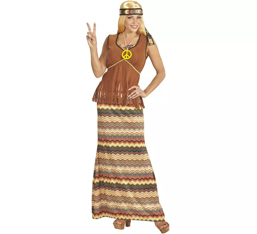 Translation missing: it.Disfraz de Hippie franjas de colores para mujer