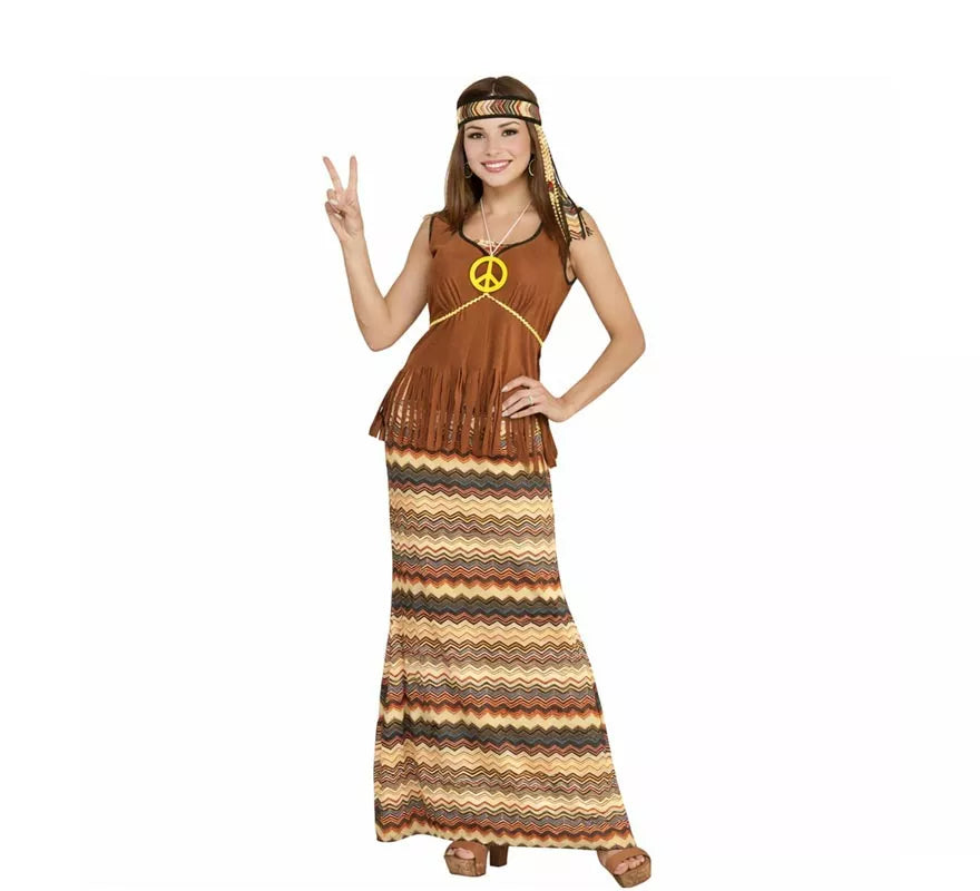 Translation missing: it.Disfraz de Hippie franjas de colores para mujer