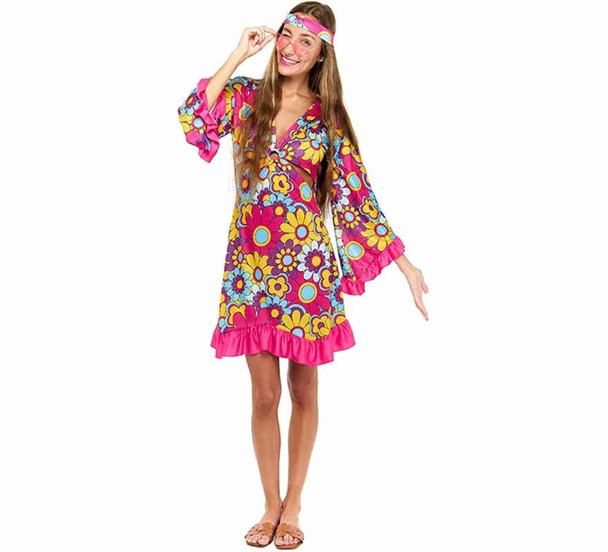 Translation missing: it.Disfraz de Hippie Margaritas para mujer