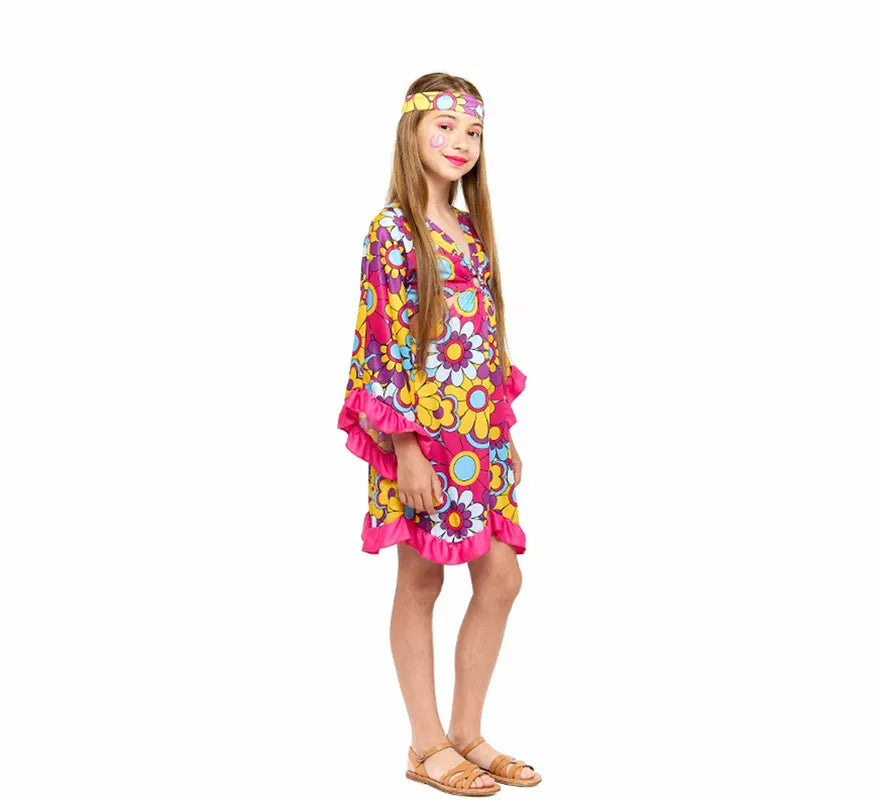 Disfraz de Hippie Margaritas para niña