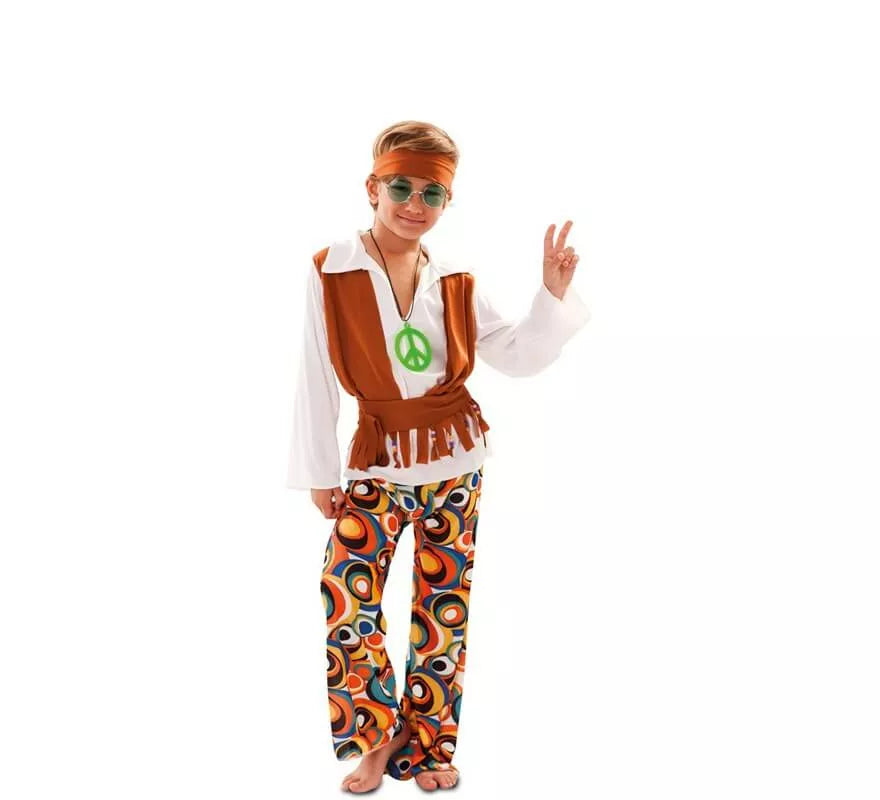 Translation missing: it.Disfraz de Hippie marrón para niño