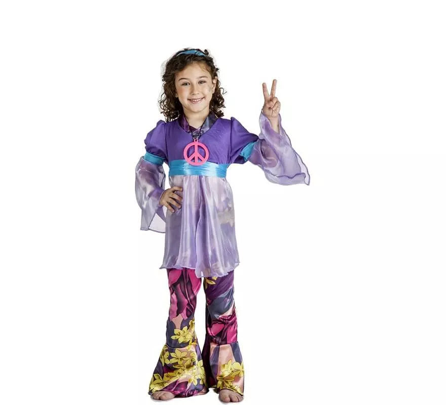 Translation missing: it.Disfraz de Hippie Morada para niña