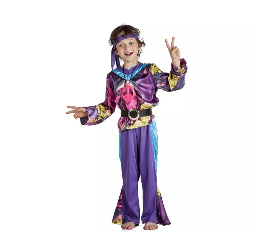 Translation missing: it.Disfraz de Hippie Morado para niño