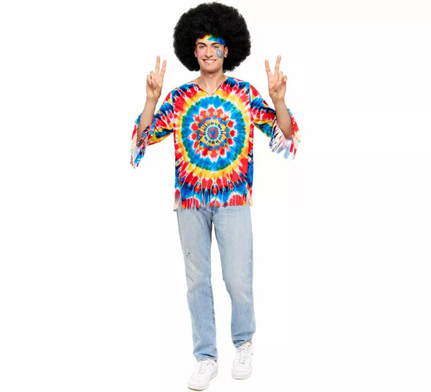 Translation missing: it.Disfraz de Hippie multicolor para hombre