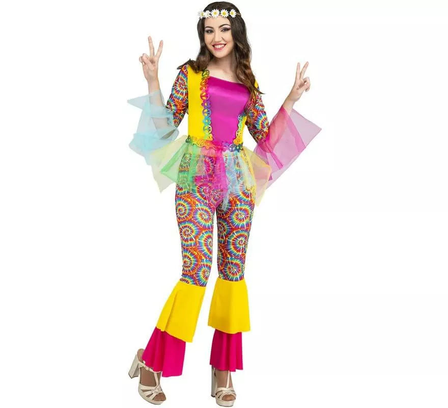 Translation missing: es.Disfraz de Hippie Multicolor para mujer