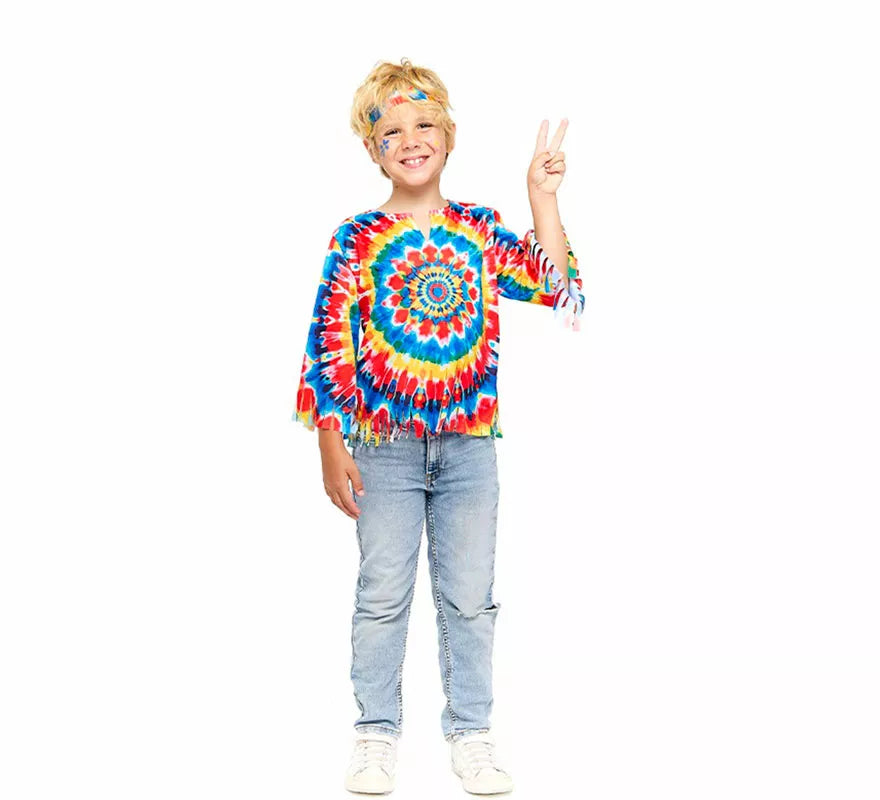Translation missing: it.Disfraz de Hippie multicolor para niño