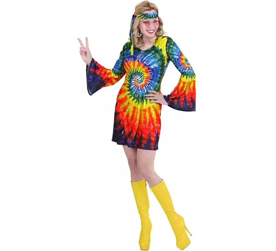 Translation missing: it.Disfraz de Hippie Ondas Psicodélicas para mujer