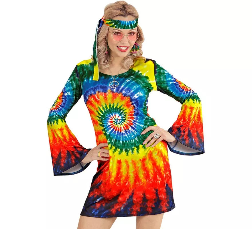 Translation missing: it.Disfraz de Hippie Ondas Psicodélicas para mujer