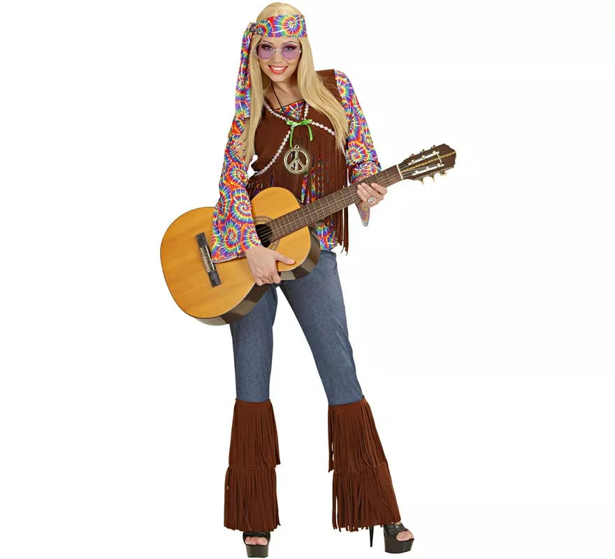 Translation missing: it.Disfraz de Hippie Psicodélica con chaleco para mujer