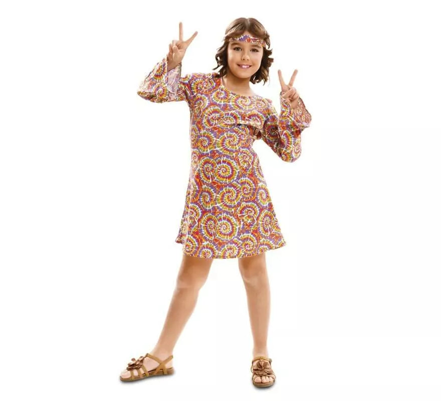 Translation missing: it.Disfraz de Hippie Psicodélica para niña