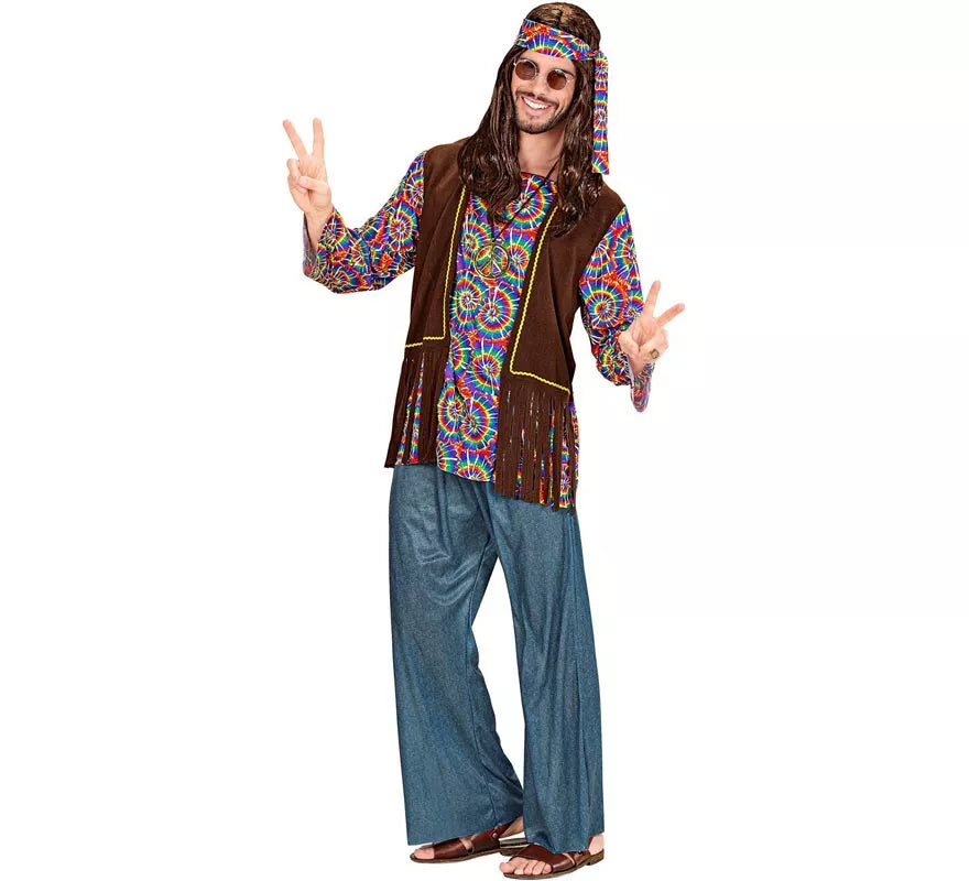 Translation missing: it.Disfraz de Hippie Psicodélico con chaleco para hombre
