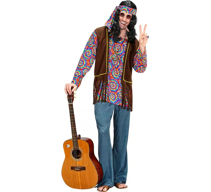 Translation missing: it.Disfraz de Hippie Psicodélico con chaleco para hombre