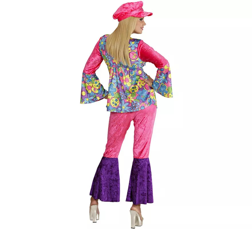 Translation missing: es.Disfraz de Hippie rosa de terciopelo para mujer