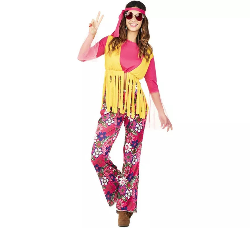 Translation missing: it.Disfraz de Hippie rosa para mujer