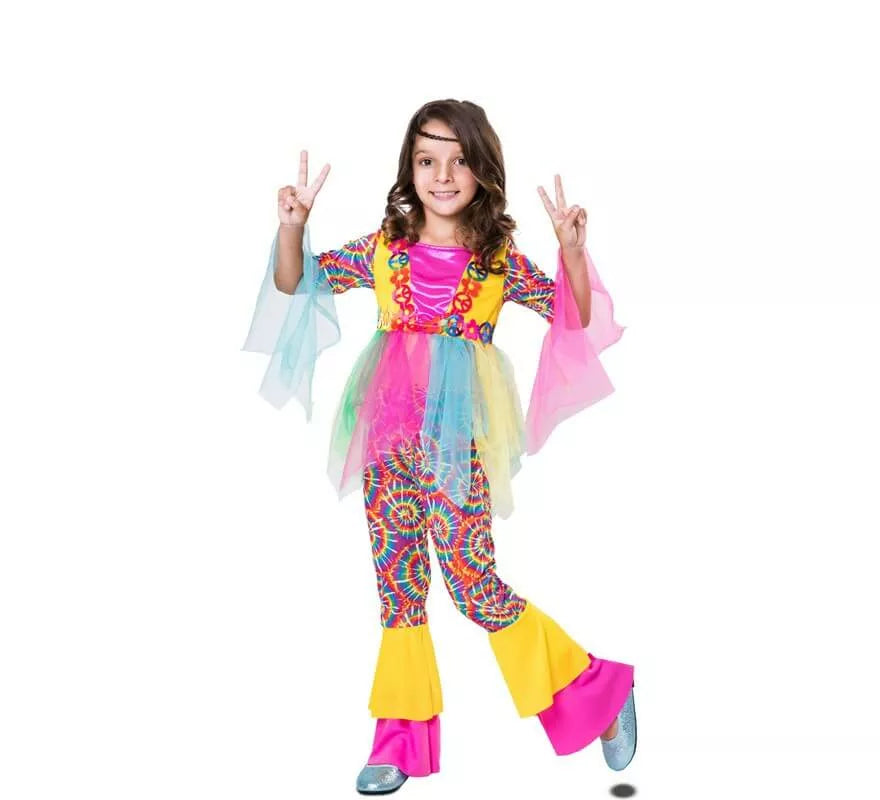 Translation missing: es.Disfraz de Hippie Rosa para niña