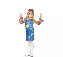 Disfraz de Hippie vaquera para niña