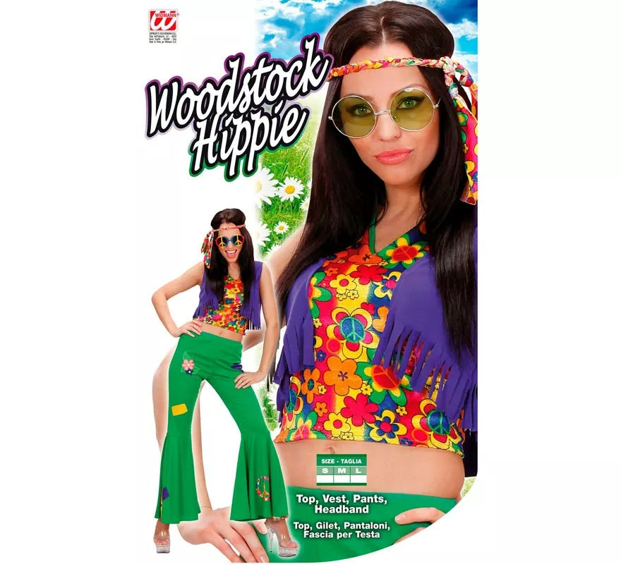 Translation missing: it.Disfraz de Hippie verde para mujer