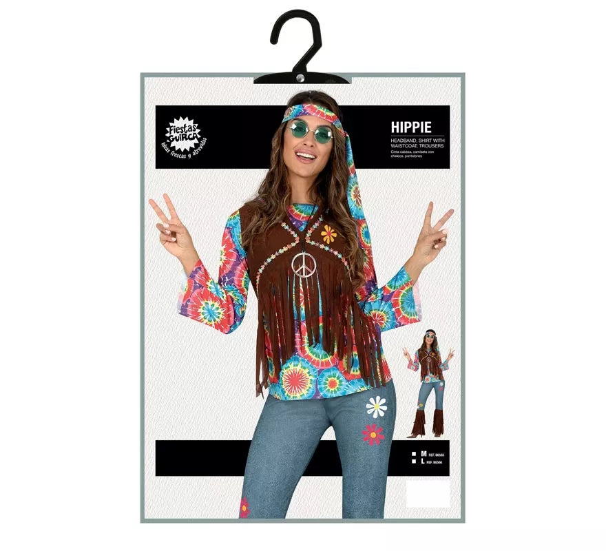 Translation missing: it.Disfraz de Hippy con Chaleco para mujer