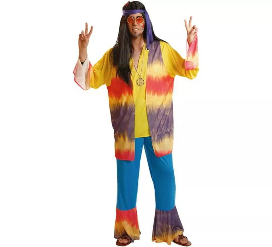 Translation missing: es.Disfraz de Hippy Multicolor para hombre
