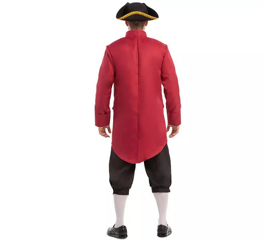 Translation missing: it.Disfraz de Hombre Colonial rojo y negro para hombre