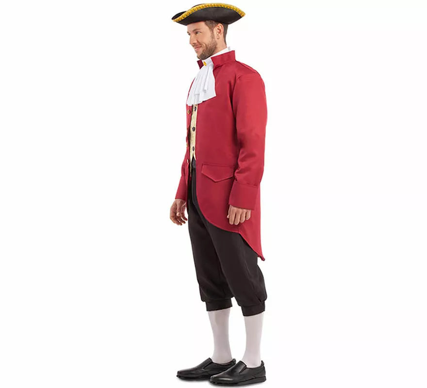 Translation missing: it.Disfraz de Hombre Colonial rojo y negro para hombre