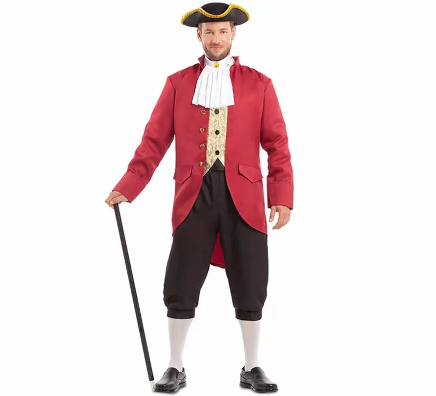 Translation missing: it.Disfraz de Hombre Colonial rojo y negro para hombre