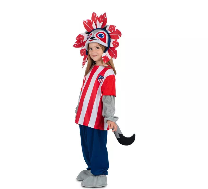 Translation missing: it.Disfraz de Indi Atlético de Madrid rojo y blanco para niño