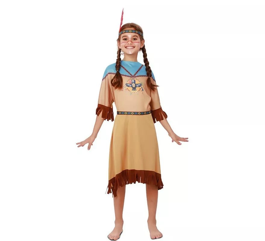 Translation missing: it.Disfraz de India Apache en vestido con tocado para niña