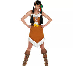 Costume da comanche indiano con vestito per donna