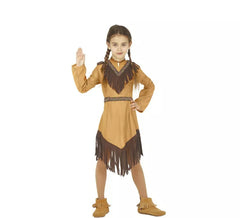 Costume da frange indiano marrone per bambina