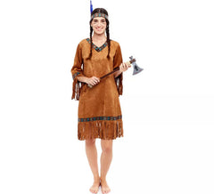Costume da indiana marrone per donna