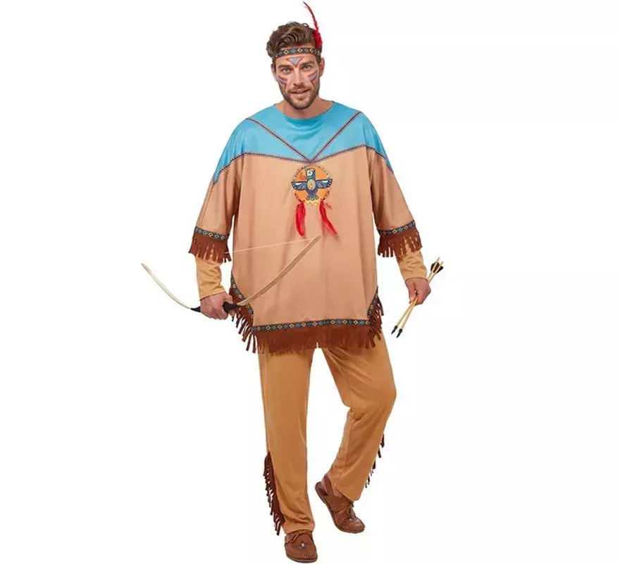 Translation missing: it.Disfraz de Indio Apache con tocado para hombre