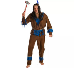 Costume da indiano con frange blu per uomo
