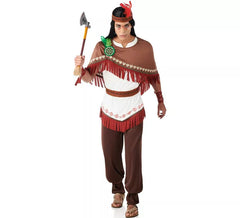 Costume da indiano Nuvola Bianca con frange per uomo
