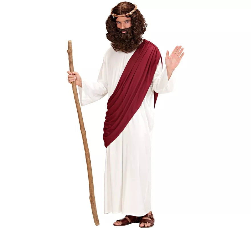 Translation missing: es.Disfraz de Jesús El Mesías o Profeta con bastón para hombre