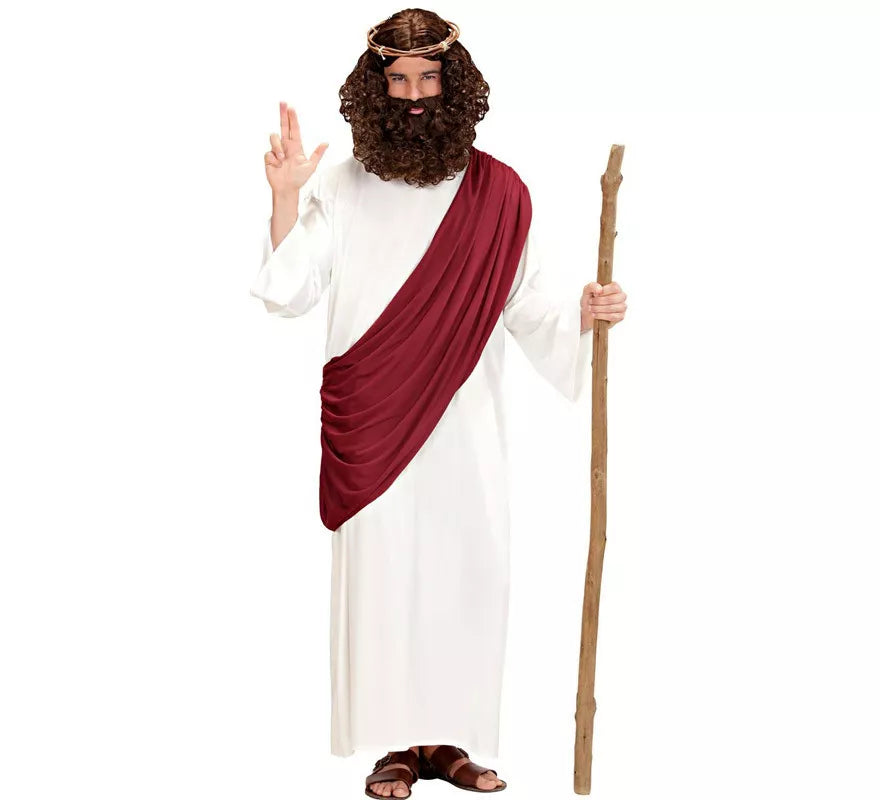 Translation missing: it.Disfraz de Jesús El Mesías o Profeta con bastón para hombre