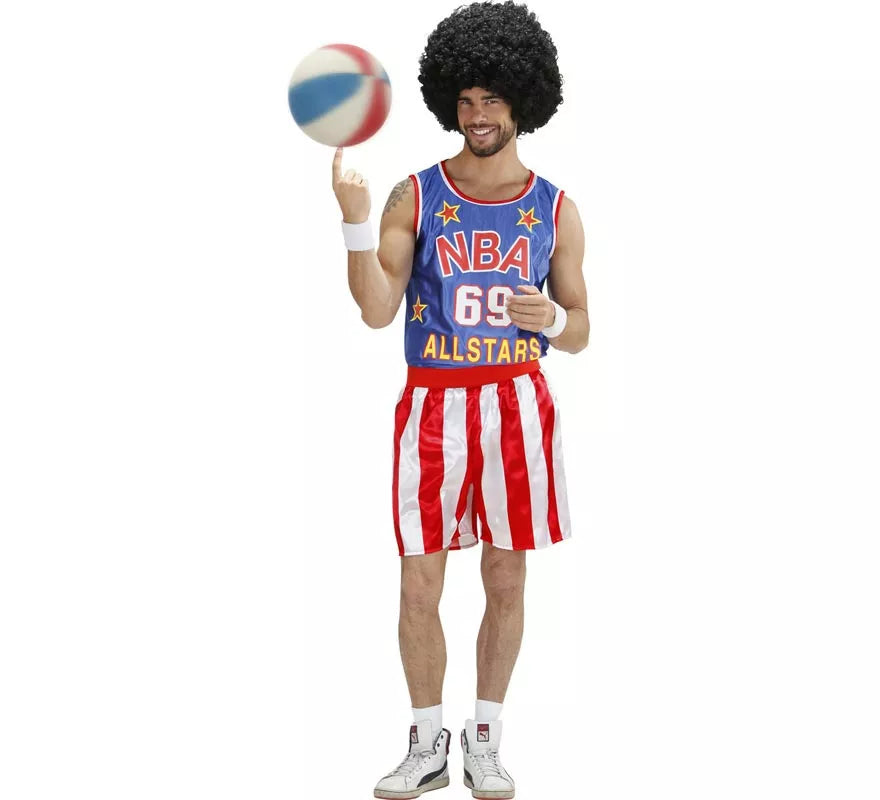 Disfraz de Jugador de Baloncesto azul y rojo para hombre