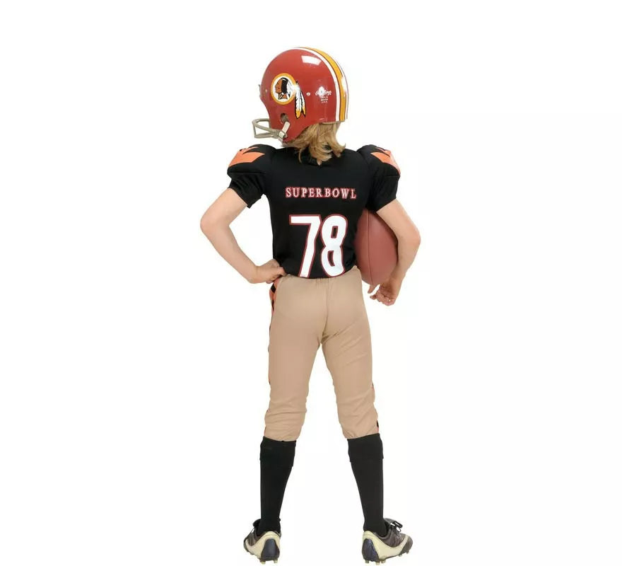 Translation missing: it.Disfraz de Jugador de Fútbol Americano negro y marrón para niño
