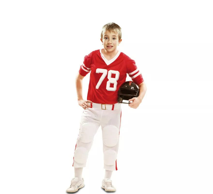 Translation missing: it.Disfraz de Jugador de Fútbol Americano rojo para niño