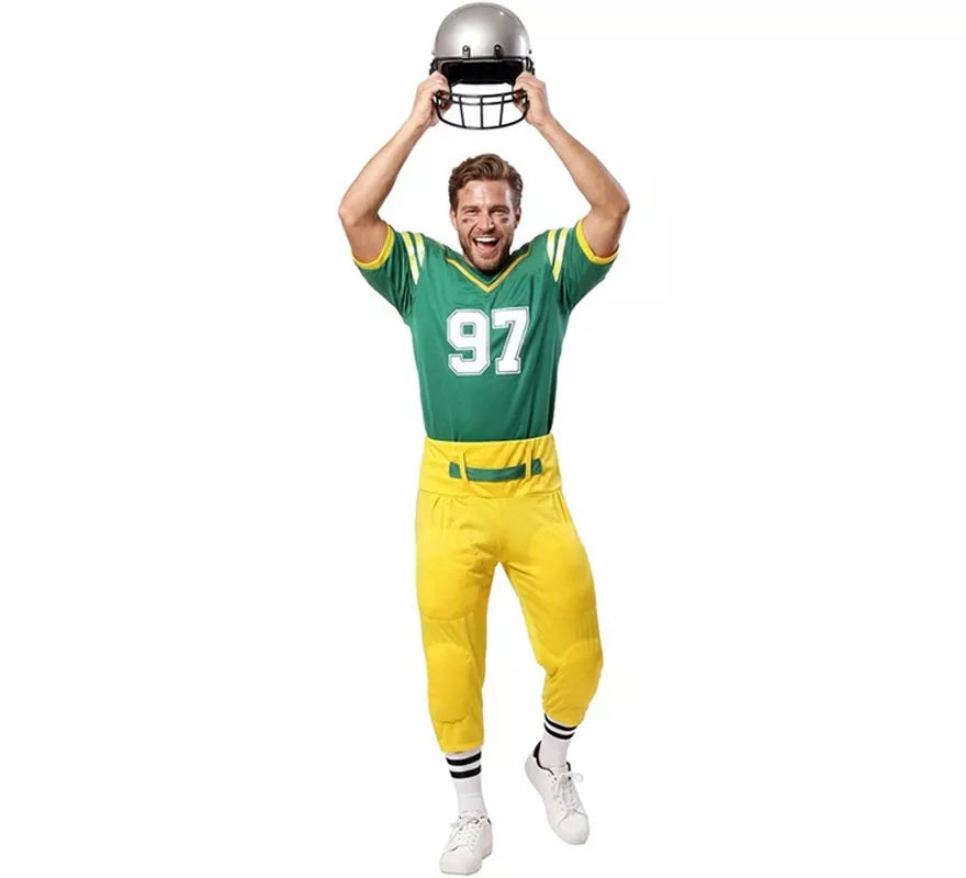Translation missing: it.Disfraz de Jugador de Fútbol Americano Verde para hombre