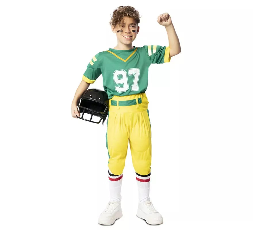 Translation missing: es.Disfraz de Jugador de Fútbol Americano Verde para niño