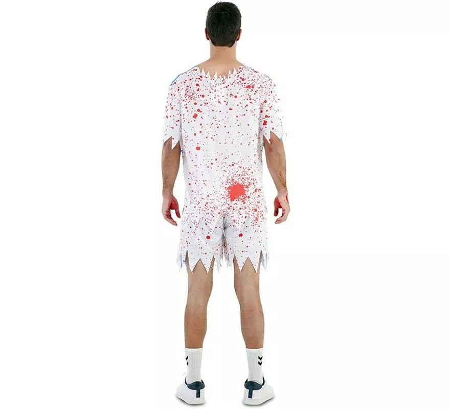 Translation missing: it.Disfraz de Jugador de Fútbol Zombie blanco para hombre