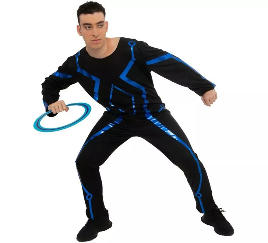 Disfraz de Jugador videojuegos negro y azul para hombre