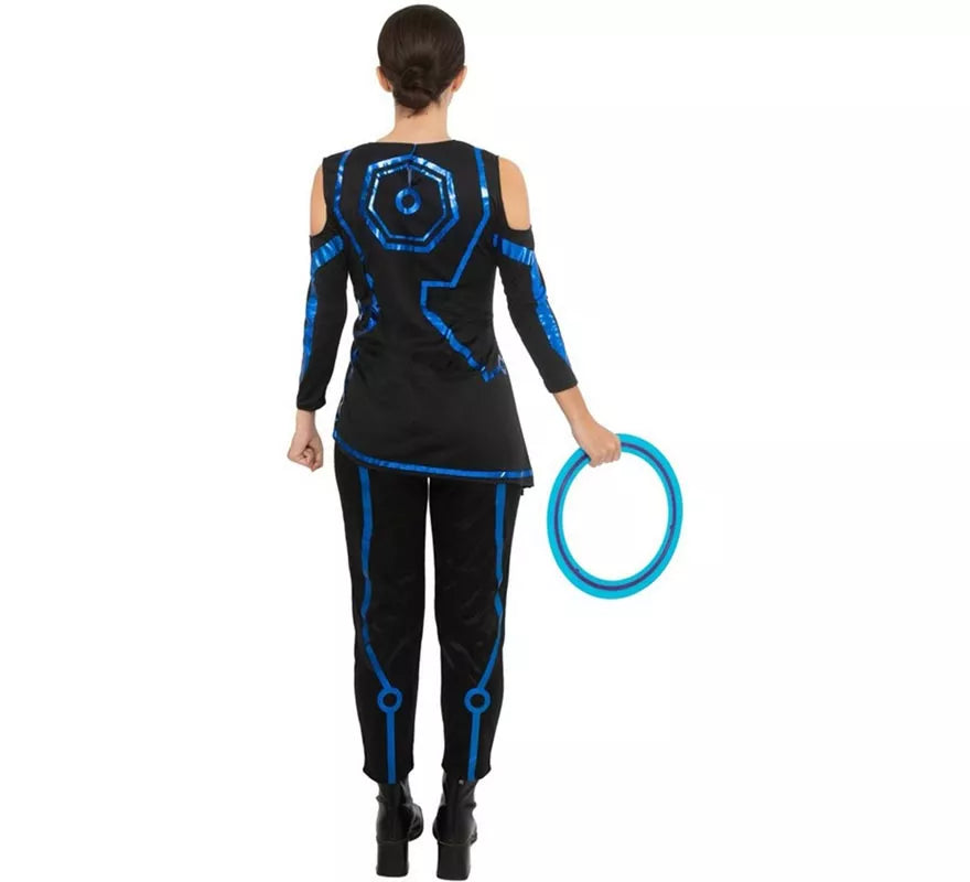 Disfraz de Jugador videojuegos negro y azul para mujer