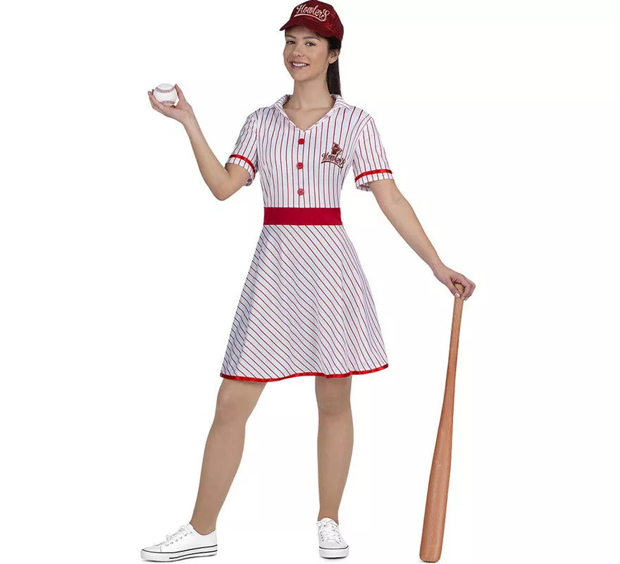 Translation missing: es.Disfraz de Jugadora de Baseball Vintage años 50 para mujer